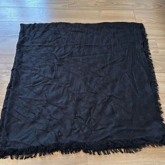 NWT Coach vintage black monogram sparkly scarf 107x107 - Picture 1 of 7